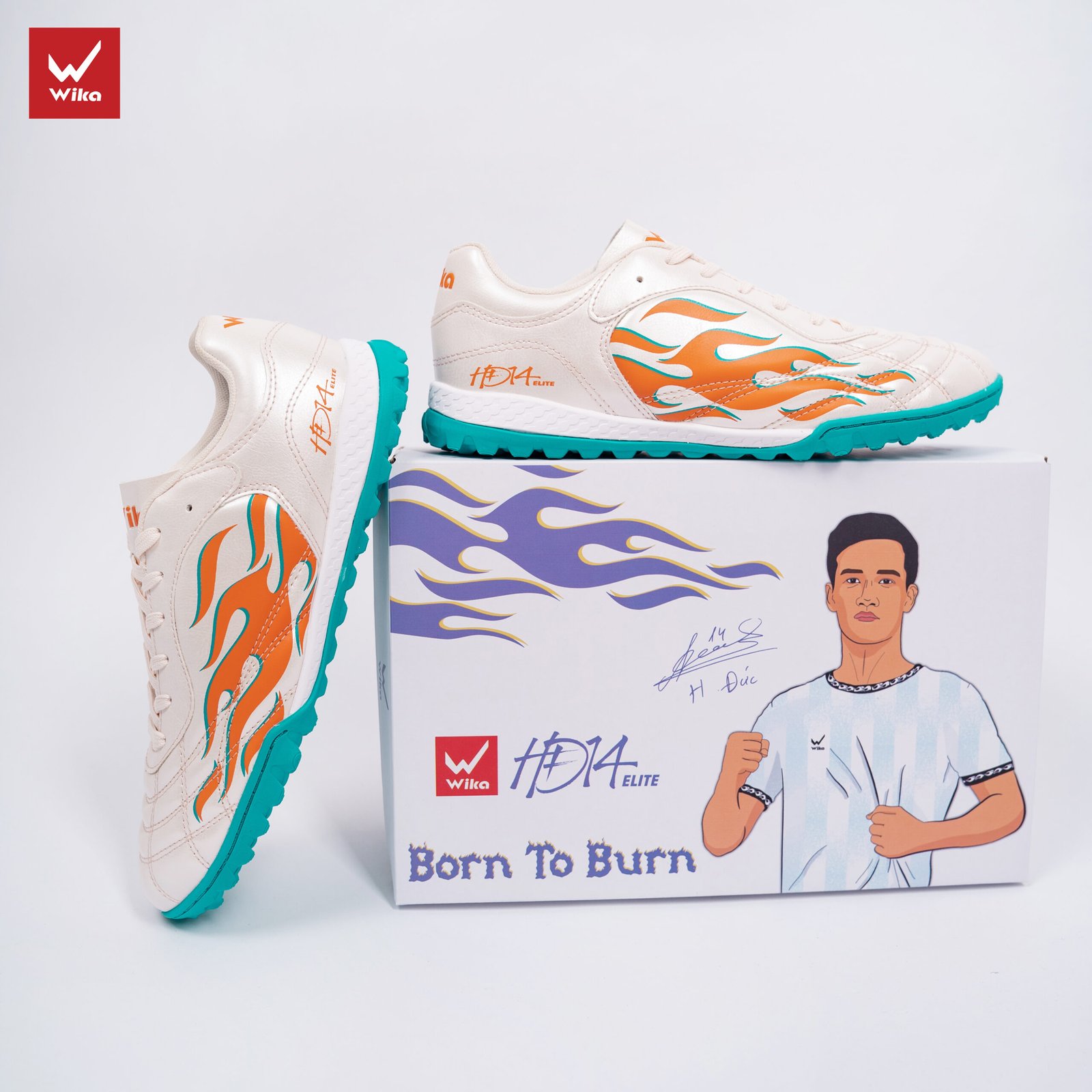 Giày Bóng Đá Wika HĐ14 Elite Kem