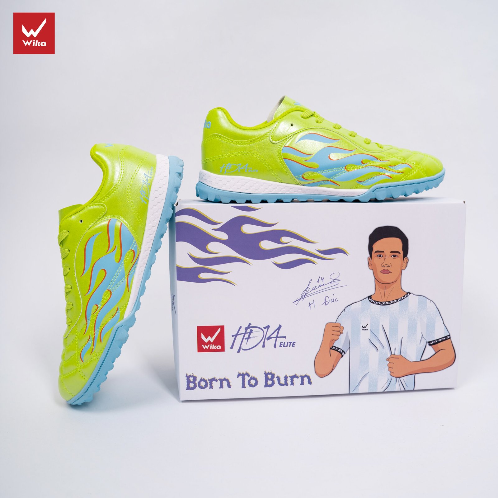 Giày Bóng Đá Wika HĐ14 Elite dạ quang