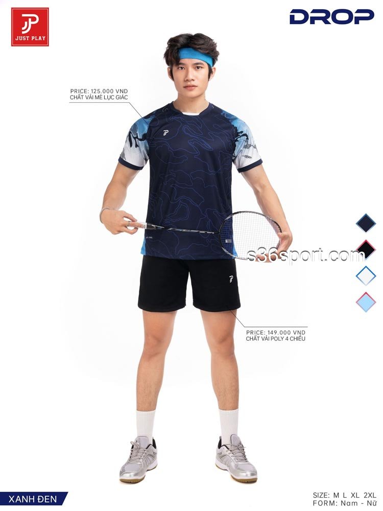 ao-cau-long-justplay-drop-nam-xanh-den